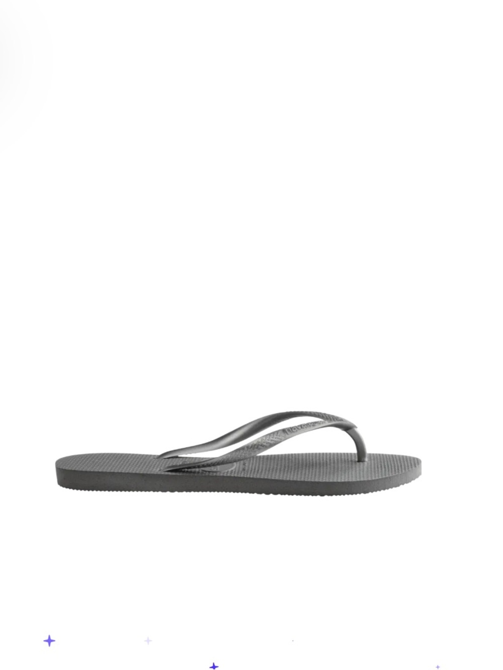 Havaianas Women's Slim Sandals / Rubber Silver Metallic Strap Flip Flop Sz 6-6.5 - Picture 4 of 16